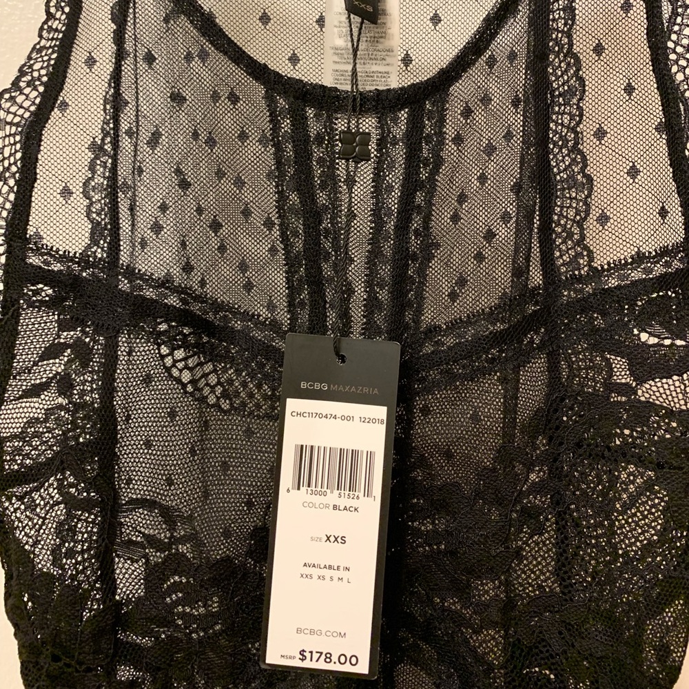 Black lace bodysuit new with tags
